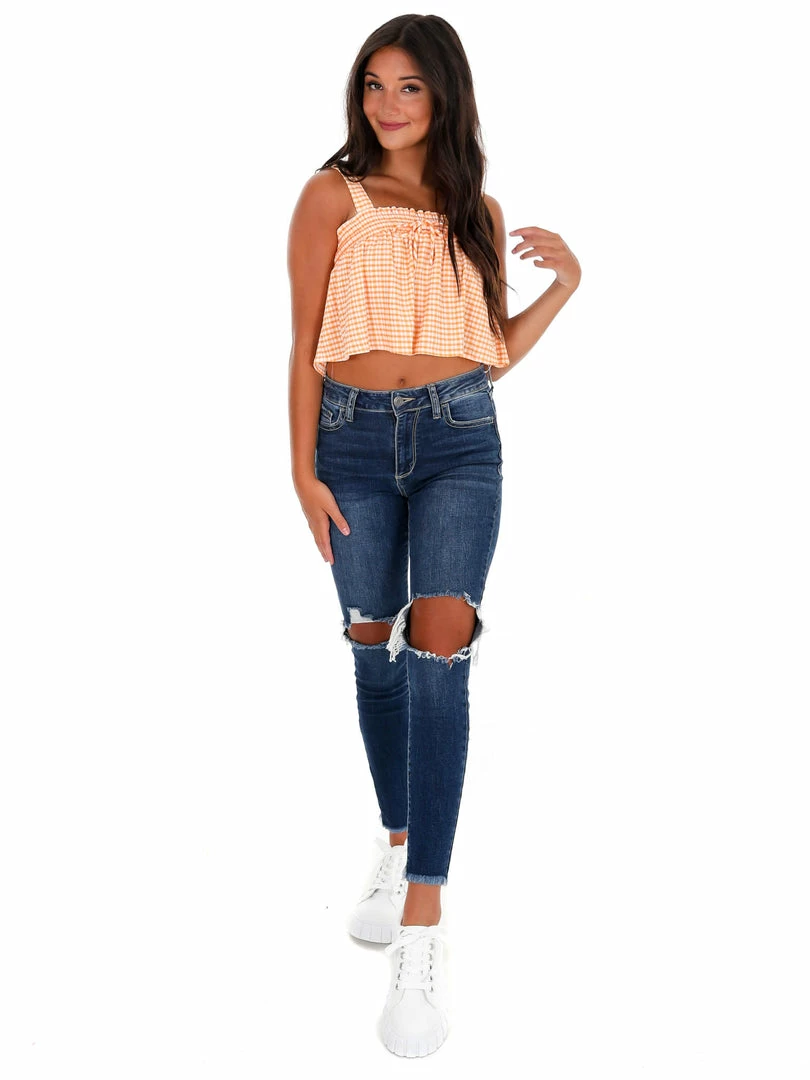 Best Pirce 👏 Blue Blush Extra Point Plaid Top Apparel 🌟 1 Blue Blush Extra Point Plaid Top Apparel