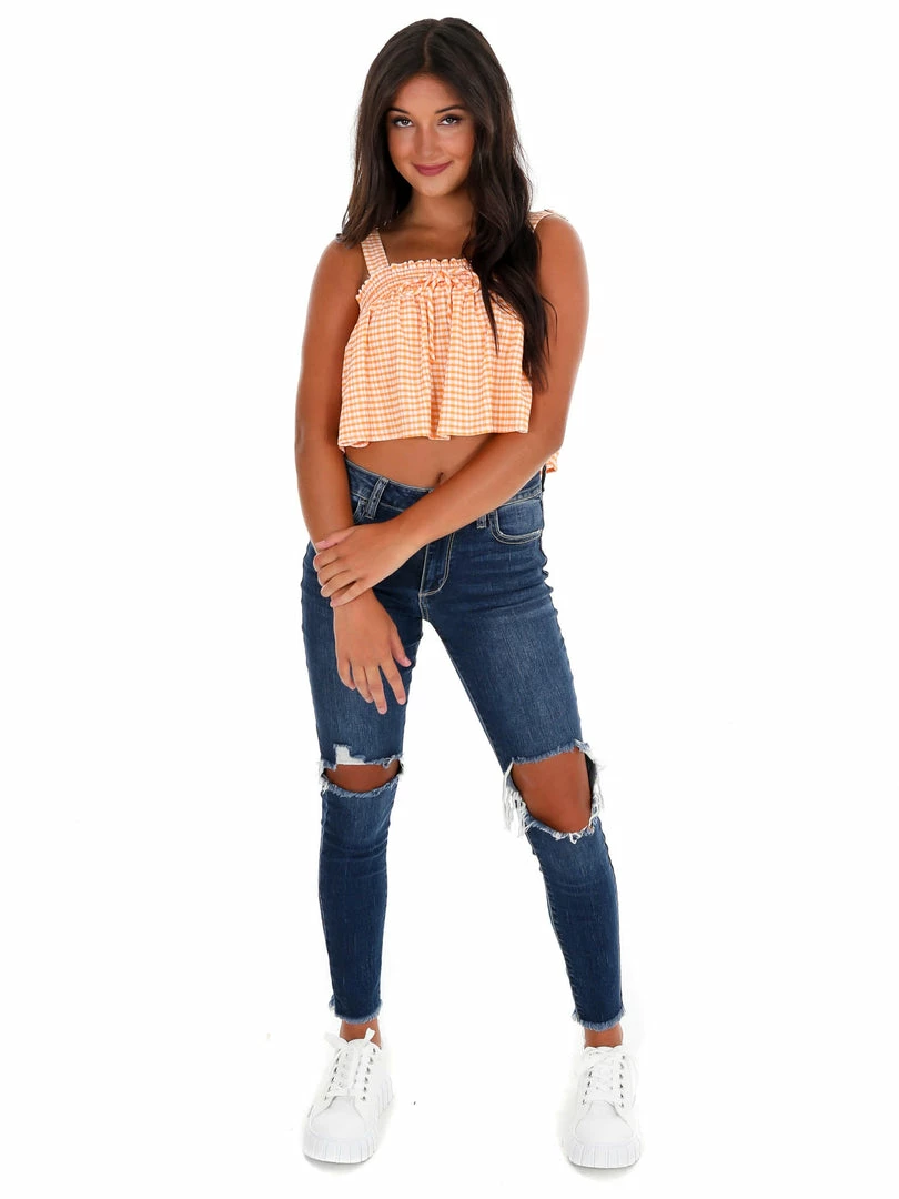 Best Pirce 👏 Blue Blush Extra Point Plaid Top Apparel 🌟 5 Blue Blush Extra Point Plaid Top Apparel