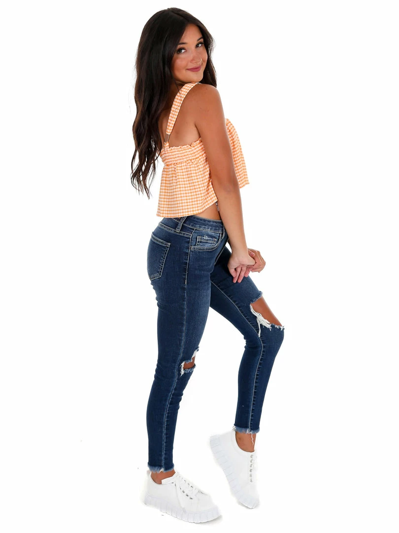 Best Pirce 👏 Blue Blush Extra Point Plaid Top Apparel 🌟 7 Blue Blush Extra Point Plaid Top Apparel