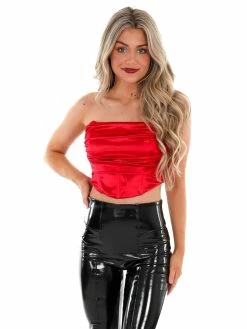 Buy 🤩 Blue Blush Falling Back Shirring Tube Top 🌟 18 Blue Blush Falling Back Shirring Tube Top