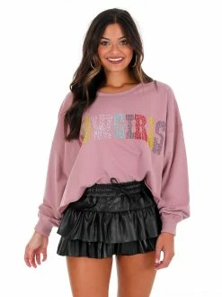 Peach Love California Glitzy Cowgirl Sweatshirt