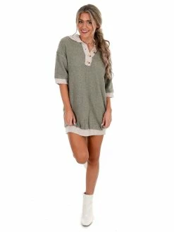 Blue Blush Make It Work Button Sweater Dress