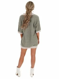 Blue Blush Make It Work Button Sweater Dress