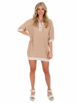 Blue Blush Make It Work Button Sweater Dress