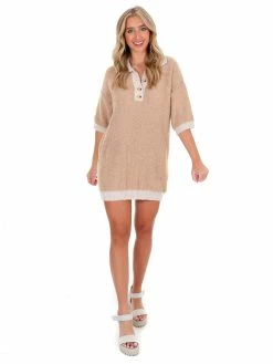 Blue Blush Make It Work Button Sweater Dress