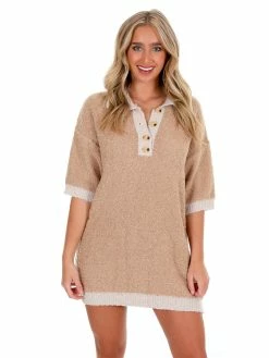 Blue Blush Make It Work Button Sweater Dress