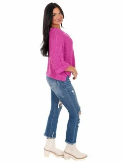 Blue Blush Spring Forward Cropped Sweater Tops