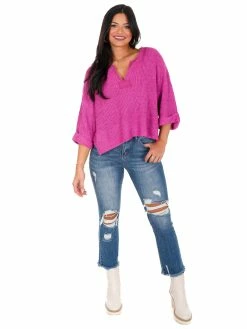 Blue Blush Spring Forward Cropped Sweater Tops