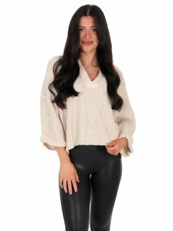 Blue Blush Spring Forward Cropped Sweater Tops