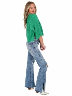 Blue Blush Spring Forward Cropped Sweater Tops