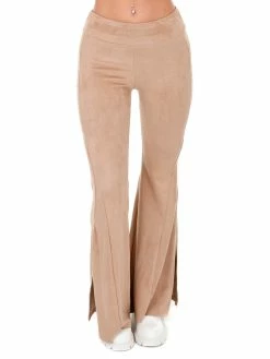 Illa Illa Bottoms Wait A Minute Suede Flare Pants