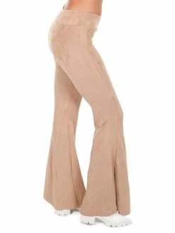 Illa Illa Bottoms Wait A Minute Suede Flare Pants