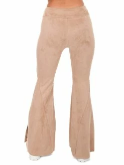 Illa Illa Bottoms Wait A Minute Suede Flare Pants