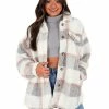 Illa Illa Speechless Teddy Plaid Shacket Outerwear