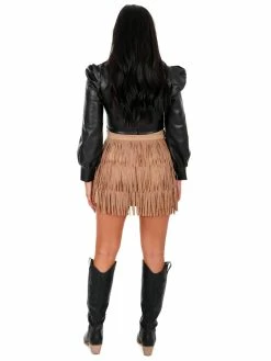 Illa Illa At Last Leather Puff Sleeve Top Tops