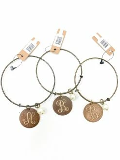 Accessories Antique Bronze Initial Bracelet