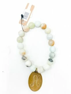 Accessories Amazonite Stretch Initial Bracelet Sale