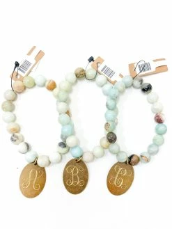 Accessories Amazonite Stretch Initial Bracelet Sale