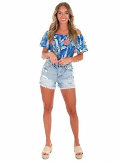 Flying Tomato Hideaway Off Shoulder Print Top Sale