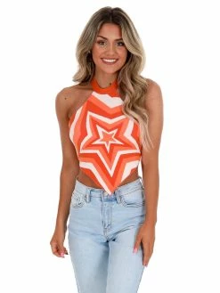 Dreamers Apparel You're A Star Colorblock Knit Crop Halter Top