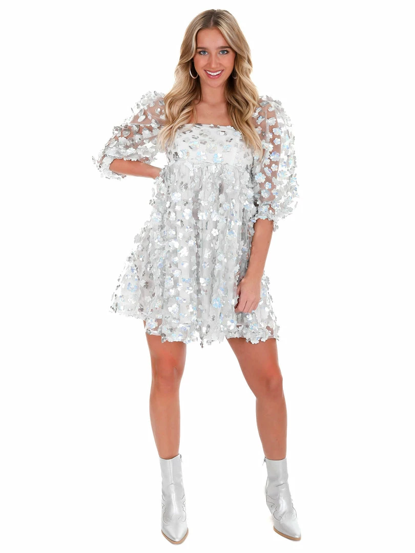 Coupon 👏 Storia Love Lockdown Silver Daisies Mini 👗 Dress 👗 Dresses 🛒 8 Storia Love Lockdown Silver Daisies Mini Dress Dresses