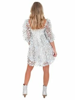 Coupon 👏 Storia Love Lockdown Silver Daisies Mini 👗 Dress 👗 Dresses 🛒 23 Storia Love Lockdown Silver Daisies Mini Dress Dresses