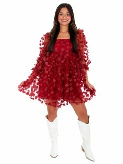 Storia Love Lockdown Red Daisies Mini Dress Dresses