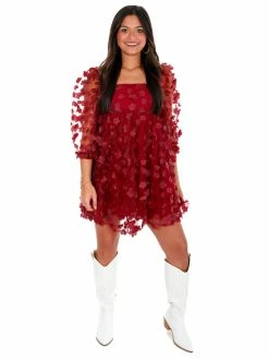 Storia Love Lockdown Red Daisies Mini Dress Dresses