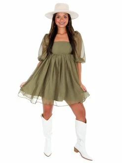 Storia Amen To That Swiss Dot Babydoll Dress