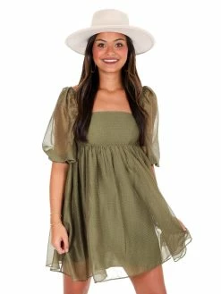 Storia Amen To That Swiss Dot Babydoll Dress