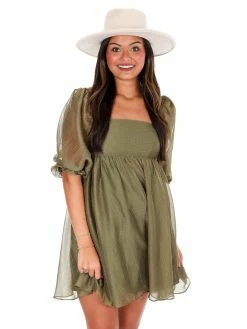 Storia Amen To That Swiss Dot Babydoll Dress