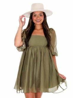 Storia Amen To That Swiss Dot Babydoll Dress