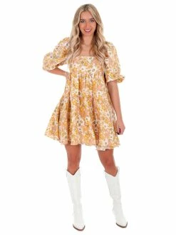 Storia To The Top Multi Floral Babydoll Dress
