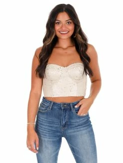 J.nna Tops Show Business Sequin Crop Top