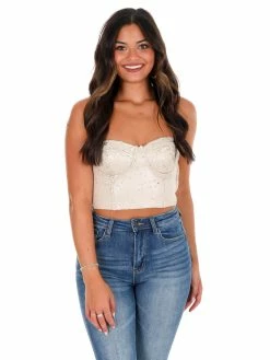 J.nna Tops Show Business Sequin Crop Top