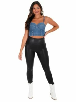 J.nna Used To Be Denim Corset Bustier Top Tops