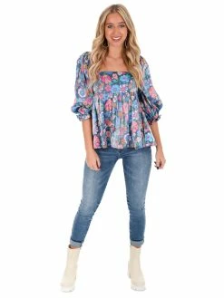 Storia Sale When You Dream Floral Babydoll Top