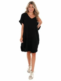 Umgee Happy Tune V-Neck Dress Sale