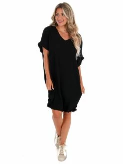 Umgee Happy Tune V-Neck Dress Sale