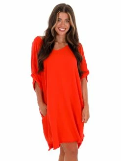 Umgee Happy Tune V-Neck Dress Sale