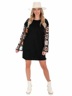 Umgee Break My Heart Crochet Dress Dresses