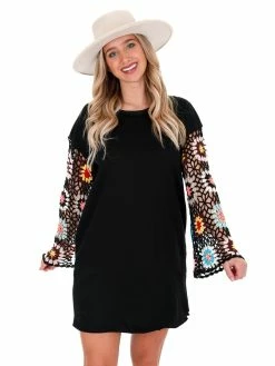 Umgee Break My Heart Crochet Dress Dresses