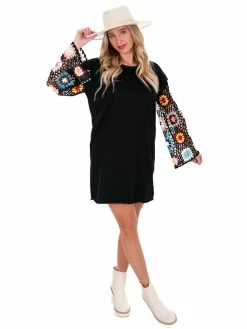 Umgee Break My Heart Crochet Dress Dresses