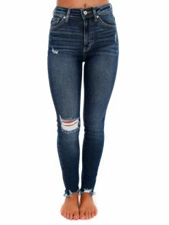 Kancan Bottoms Wrong Timing Dark High Rise Ankle Skinny Jean