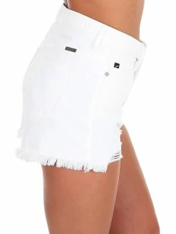 Kancan Anything For Love White High Rise Mom Shorts Sale