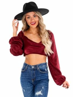 Le Lis Sale True Heart Back Tie Crop Top