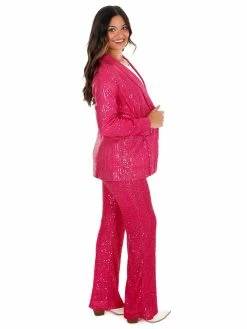 Main Strip Tops Rhinestone Cowboy Fuchsia Sequin Jacket