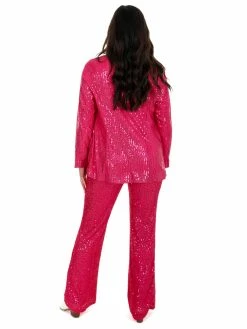 Main Strip Tops Rhinestone Cowboy Fuchsia Sequin Jacket