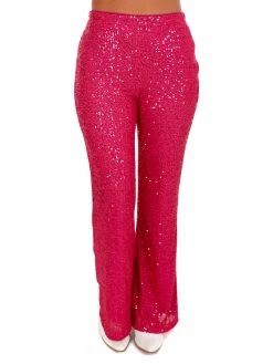 Main Strip Rhinestone Cowboy Fuchsia Sequin Pants