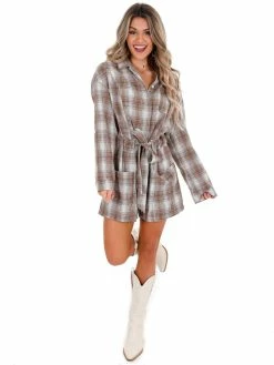 Listicle No Other Way Button Down Romper Sale